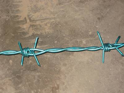 A PVC coated barbed Wire