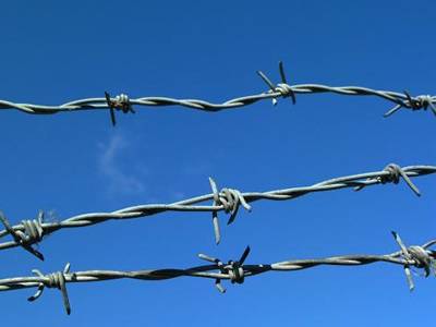 barbed wire fence with 3 lines
