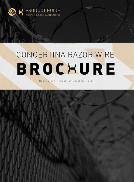 A brochure of concertina razor wire.
