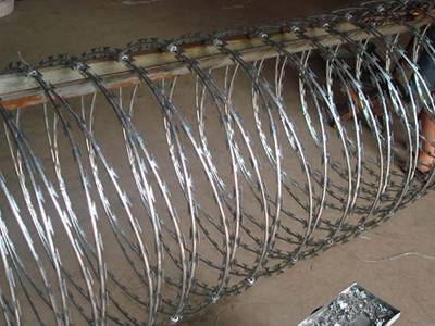 cross razor wire fence expanded image
